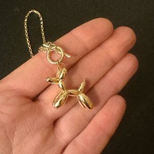 Gold Balloon Dog Pendant Necklace